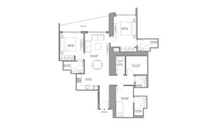 Apartment floor plan, 2 bedrooms in The Horizon No. 11012